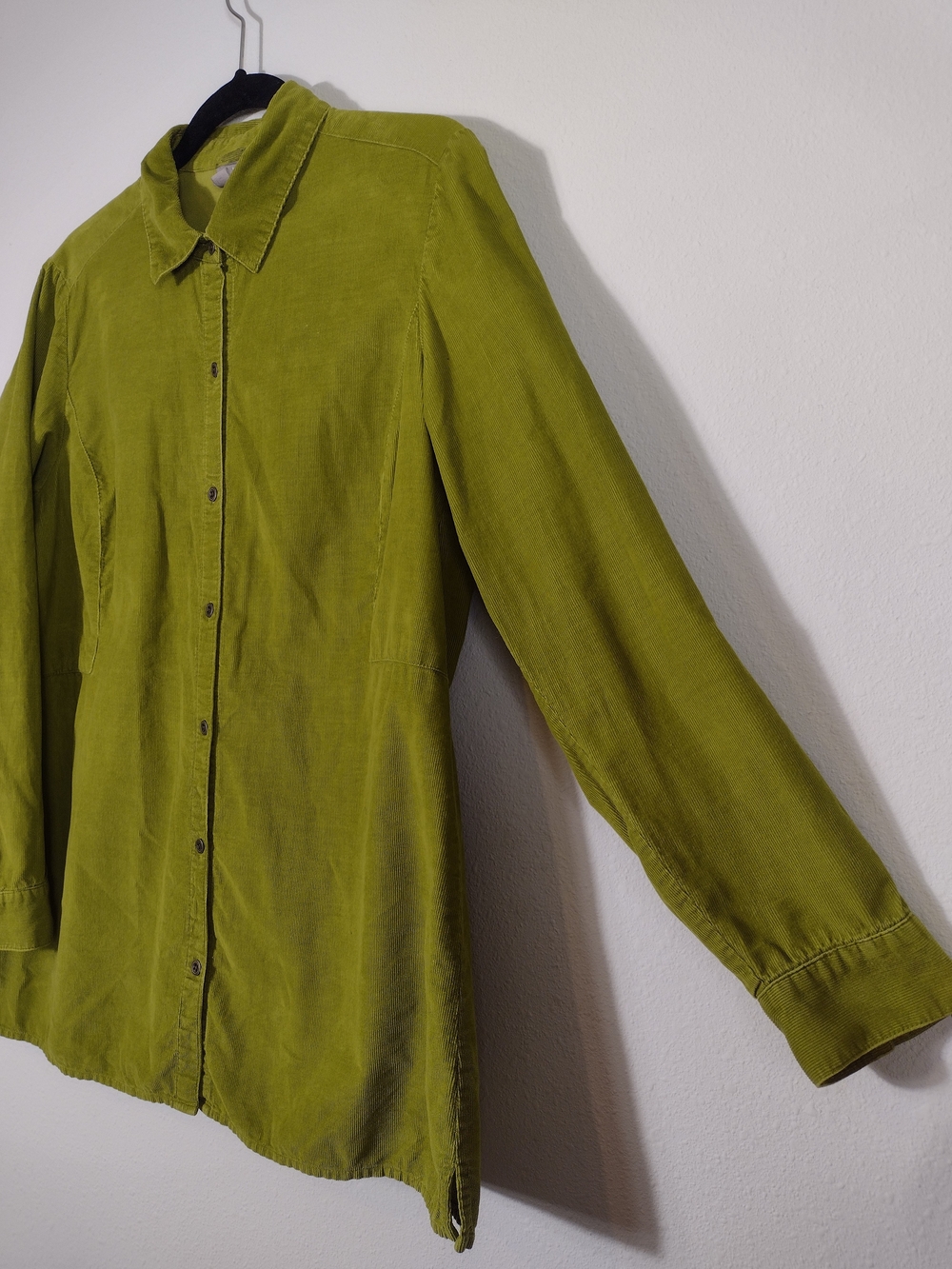 J. Jill Corduroy Button Up Long Sleeve Top Green Size M - Picture 3 of 8